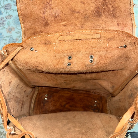 Brown Tooled Leather Backpack - Picture 5 of 7